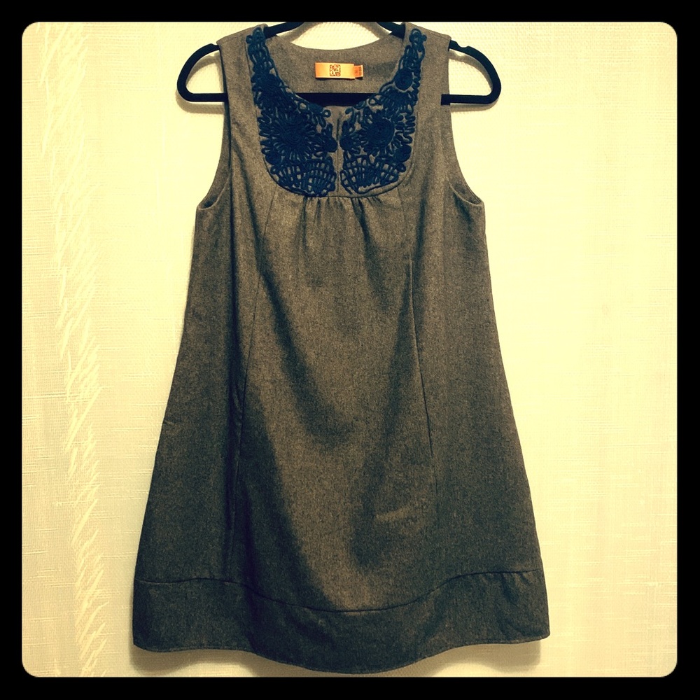 Baby doll grey wool blend dress